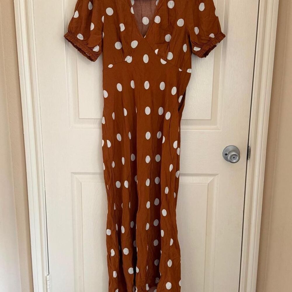 Women's Orange and Brown Dress